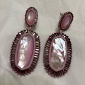 Vintage Kendra Scott Kaki statement earrings, lilac MOP. Like New